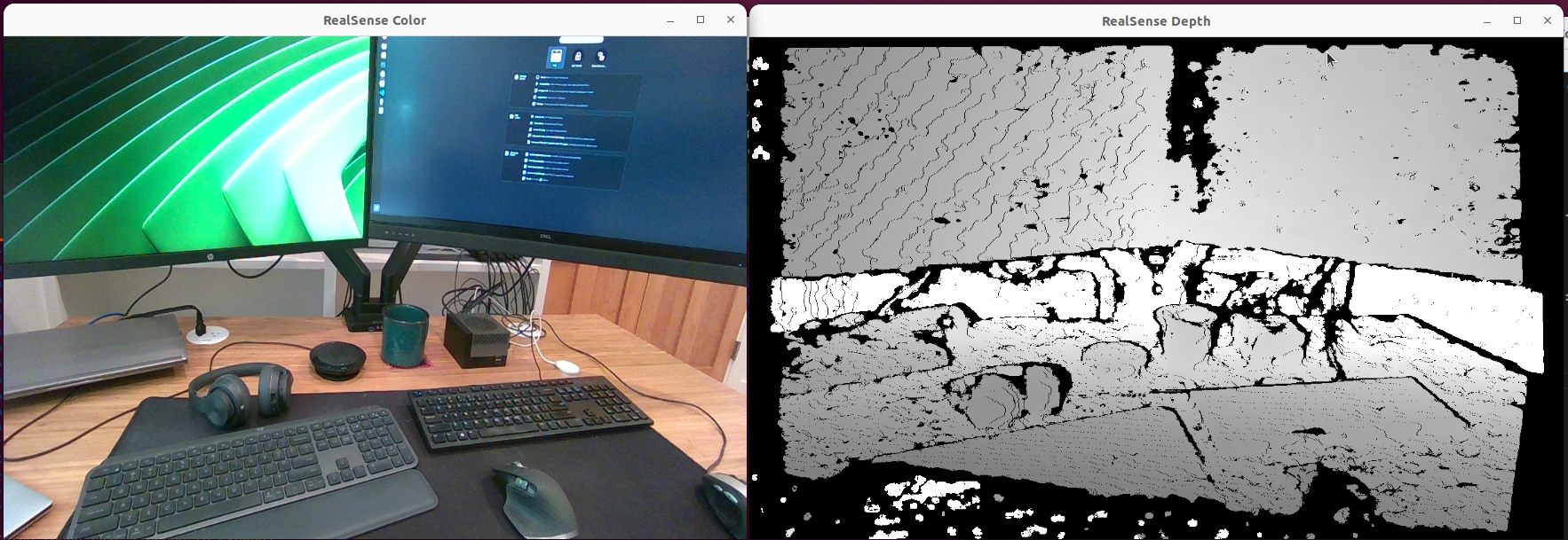 RealSense visualizer screenshot