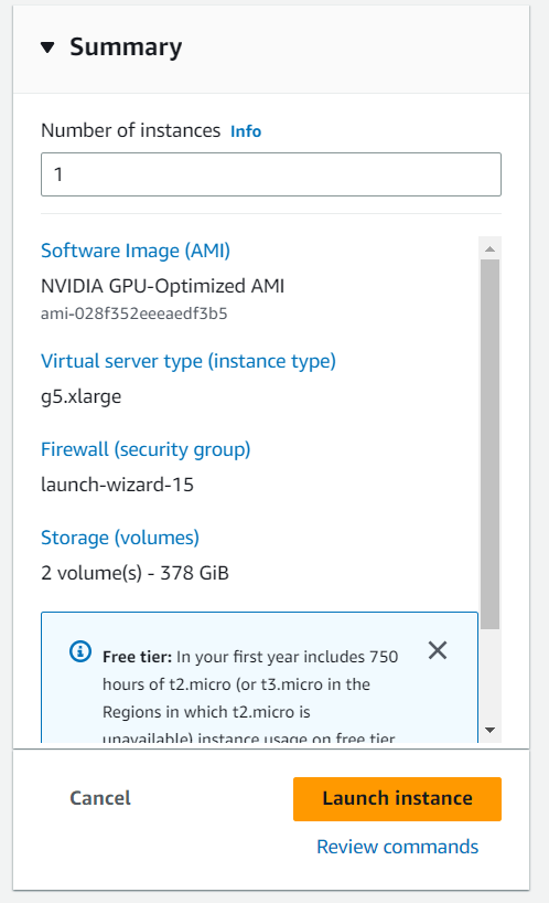 Launch Instance 10