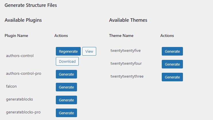 Plugin and Theme Selection