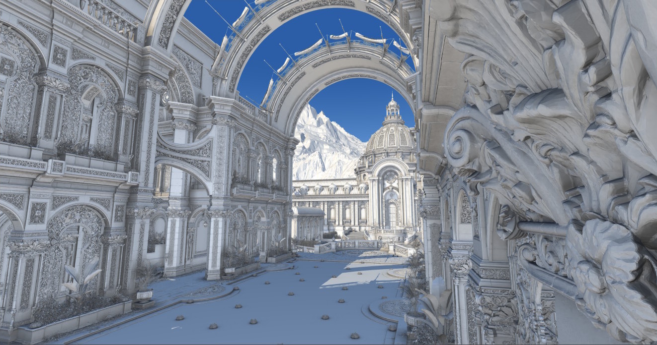 screenshot showing a highly detailed classic architectural building