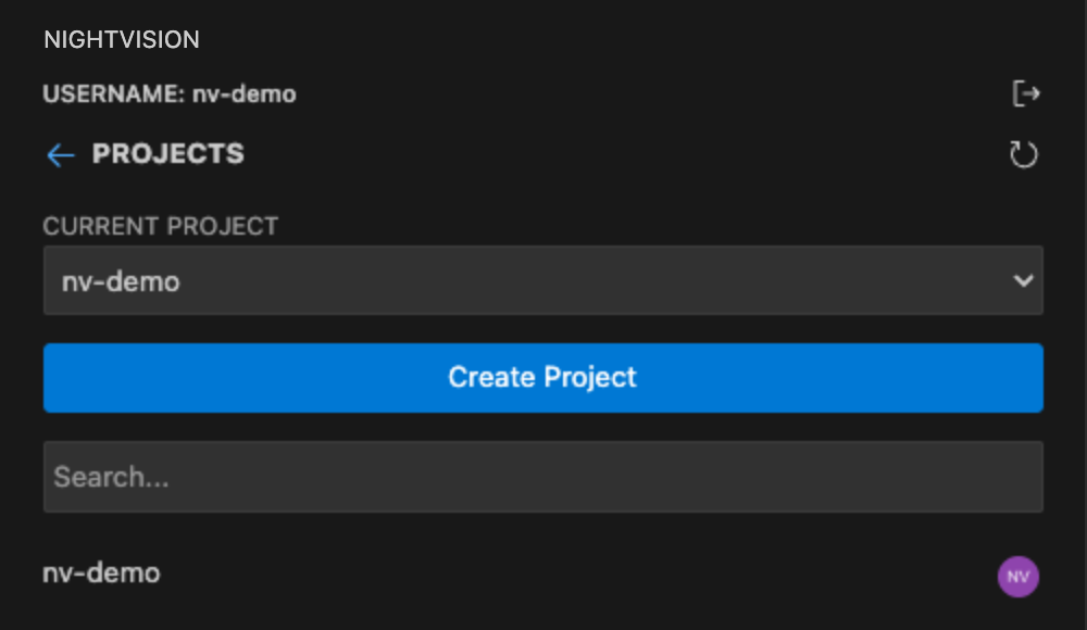 Projects page