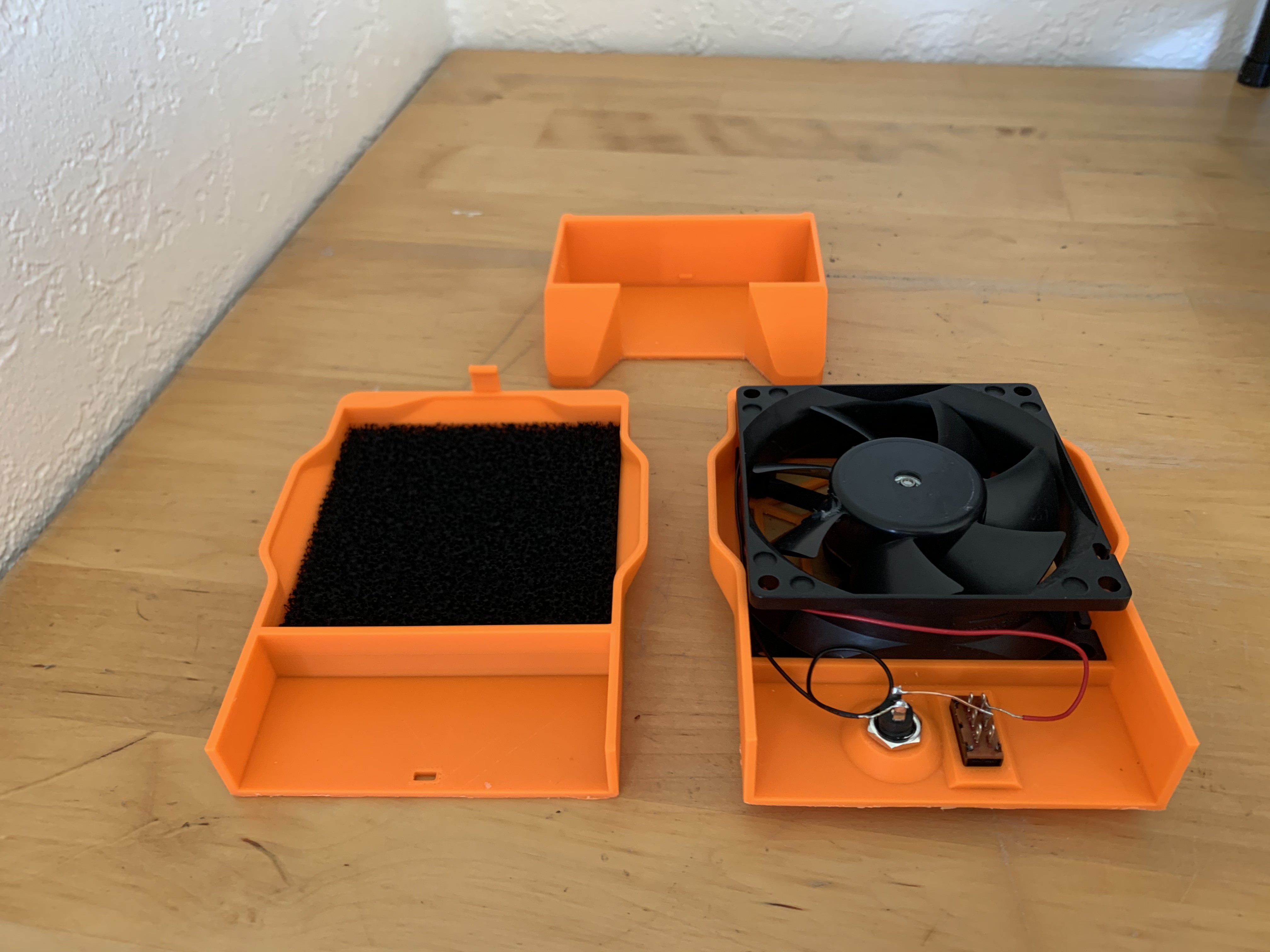 Fully disassembled fume extractor