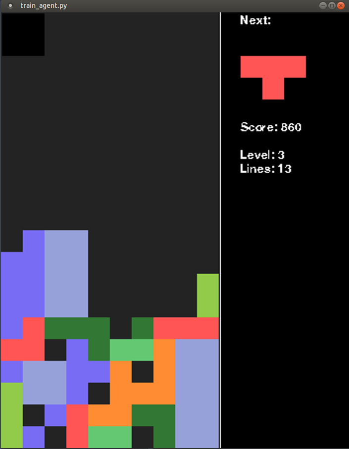 Tetris AI screenshot.