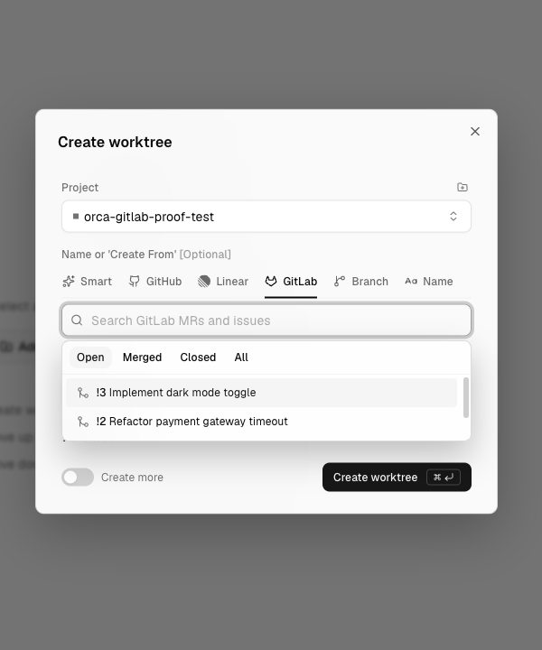 GitLab MR list, unfiltered — 3 MRs