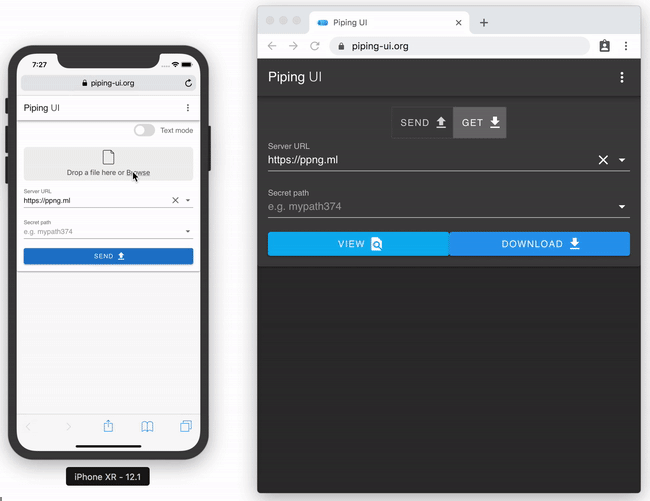 Piping UI - iPhone to UI