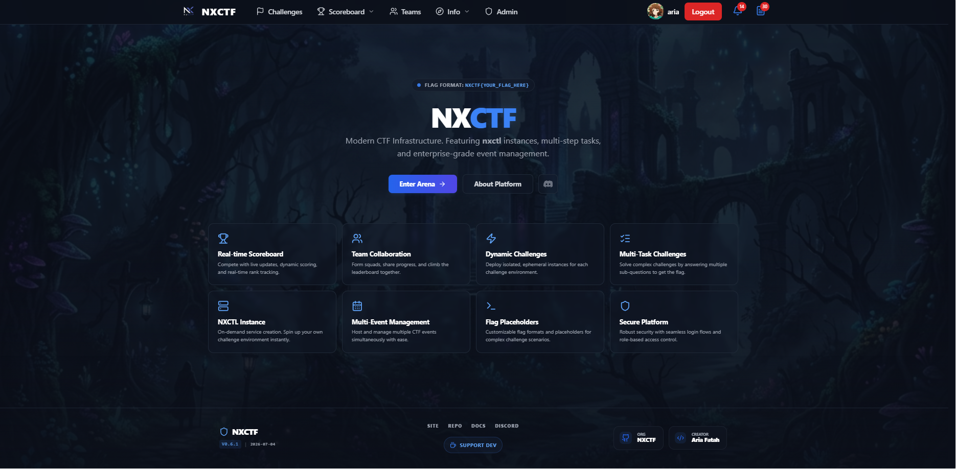 NXCTF - Modern Capture The Flag Platform