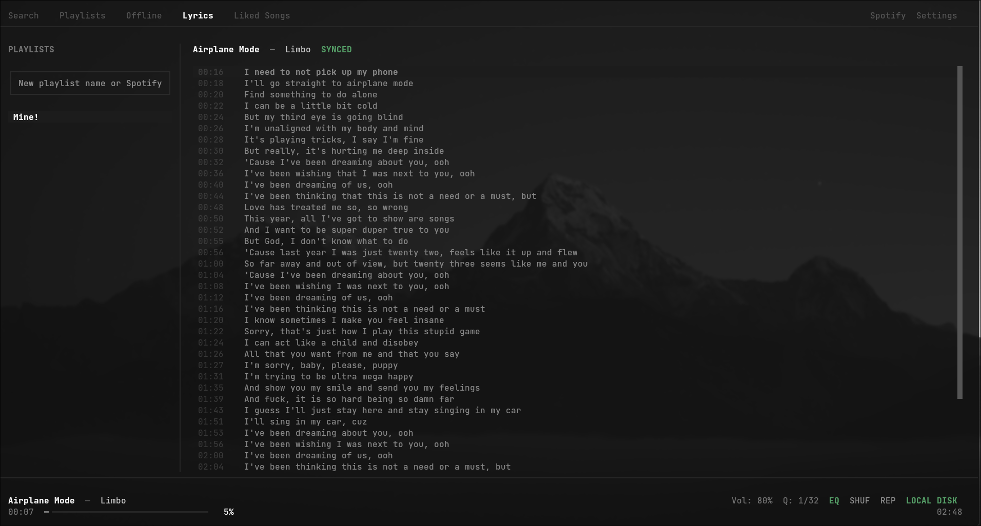spoff synchronized lyrics view
