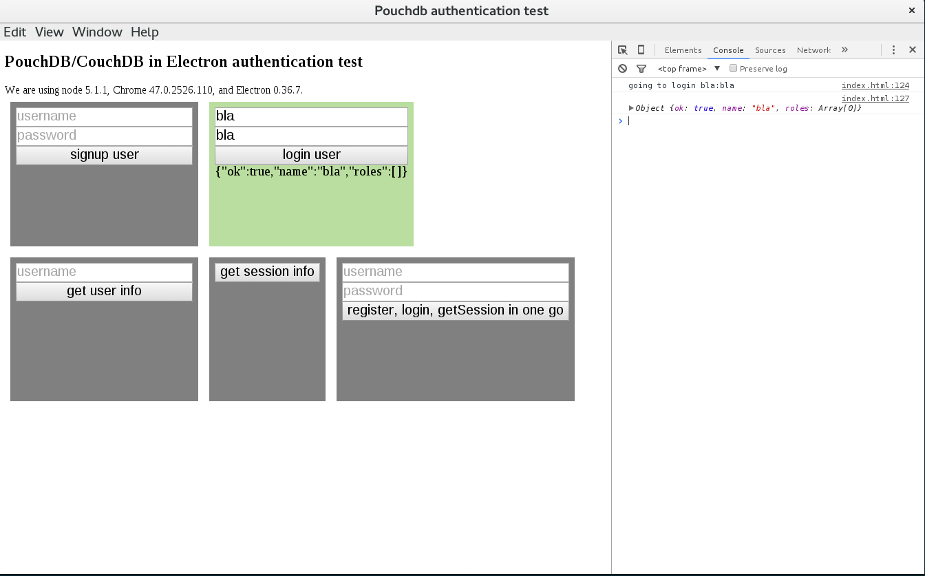 A screenshot showing the electron app in use