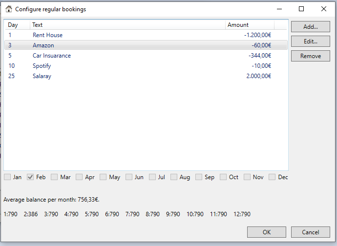 Configure Regular Booking Screenshot