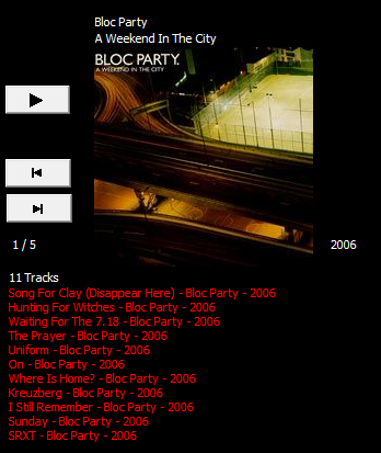 Selected album screenshot