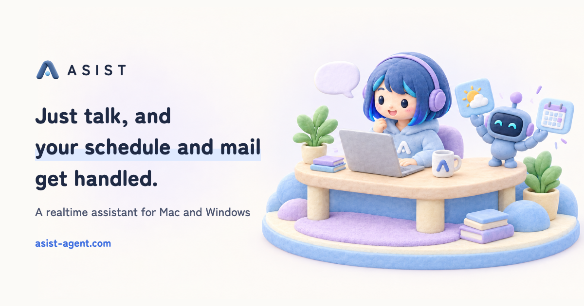 ASIST — just talk, and your schedule and mail get handled.