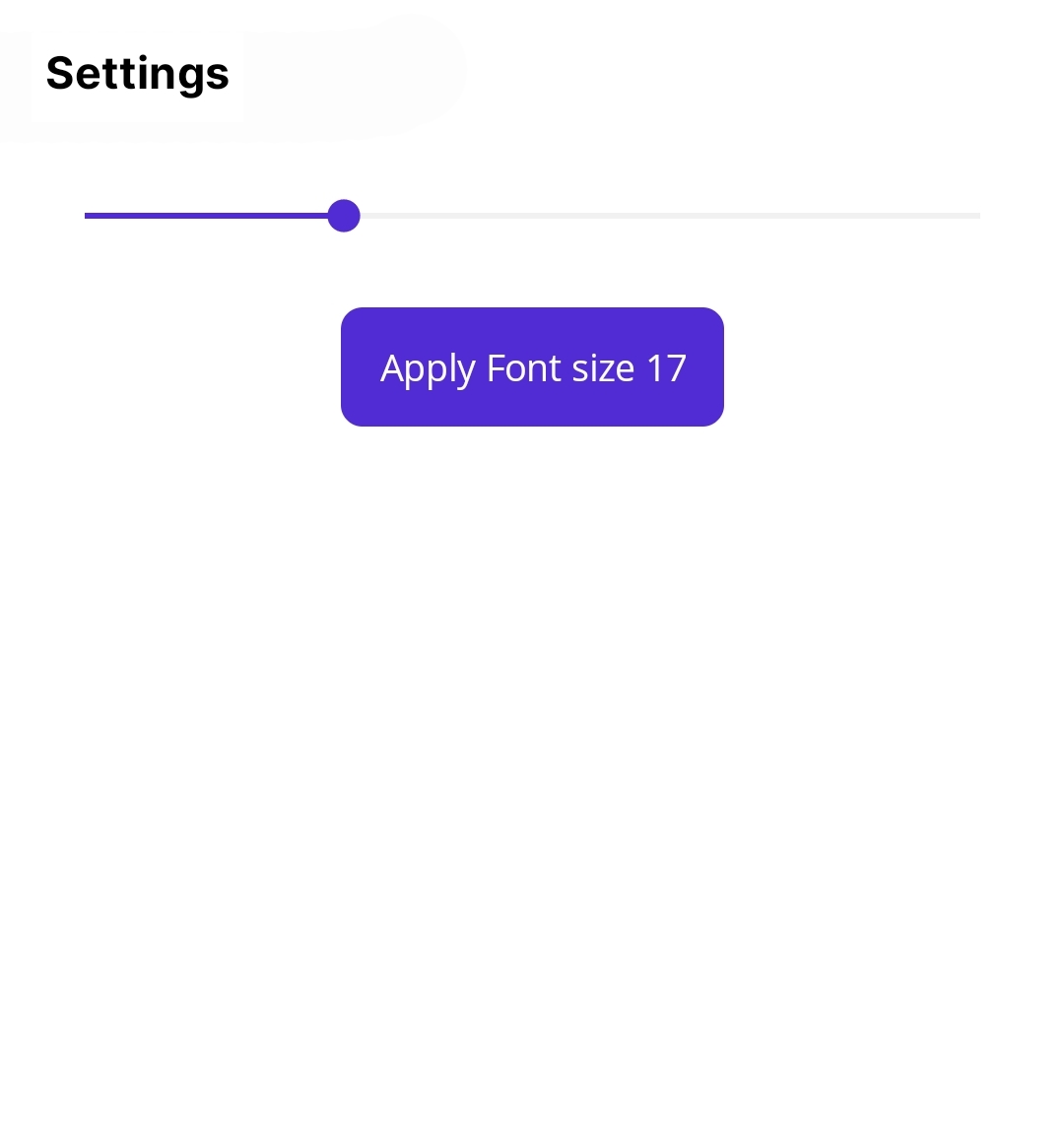 settings page on android