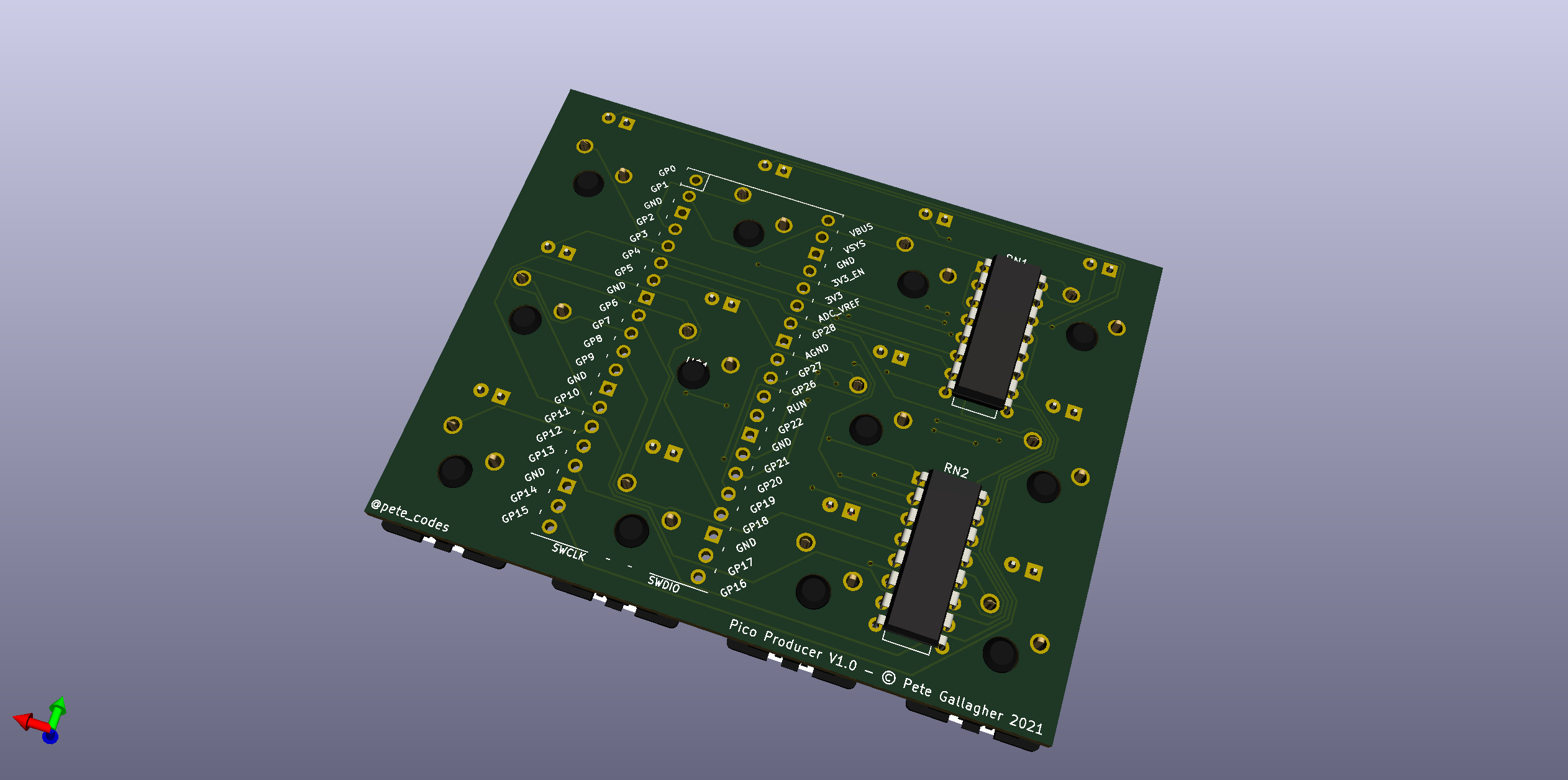 Pico StreamDeck PCB Back