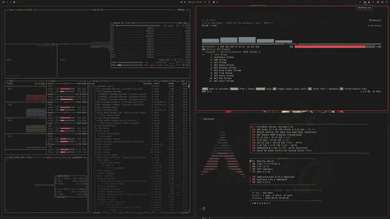 Cycling through hues on the live desktop