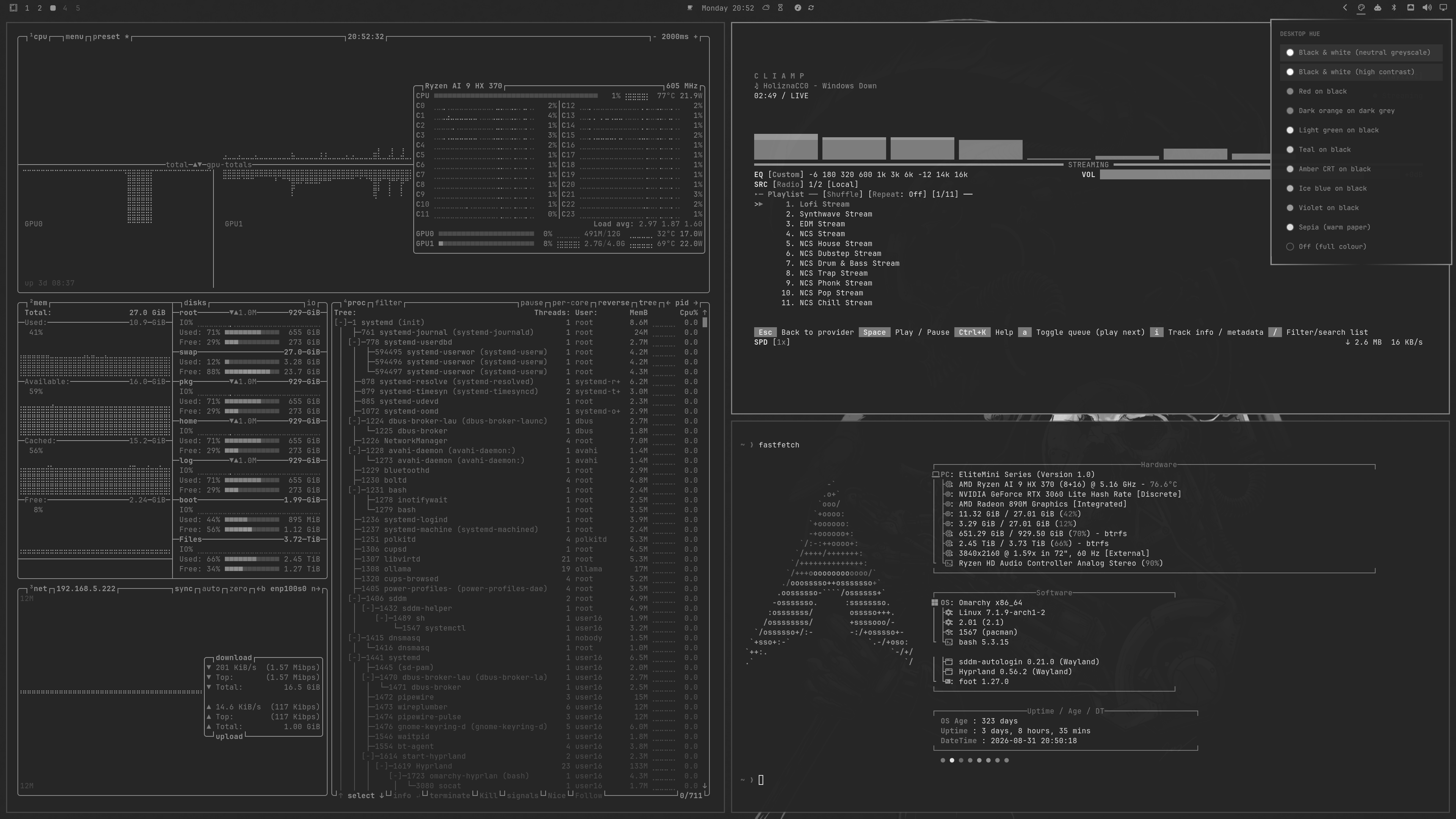 Black and white, high contrast, across the whole desktop