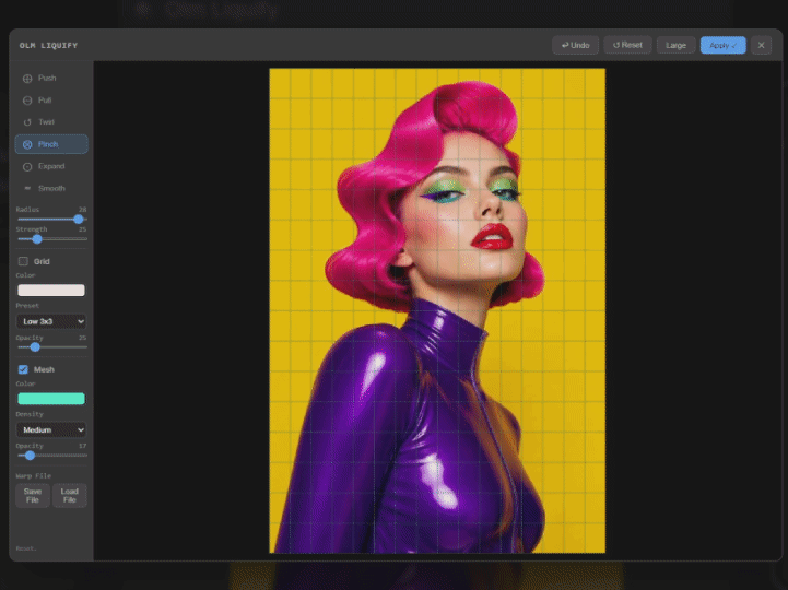 Olm Liquify User Interface