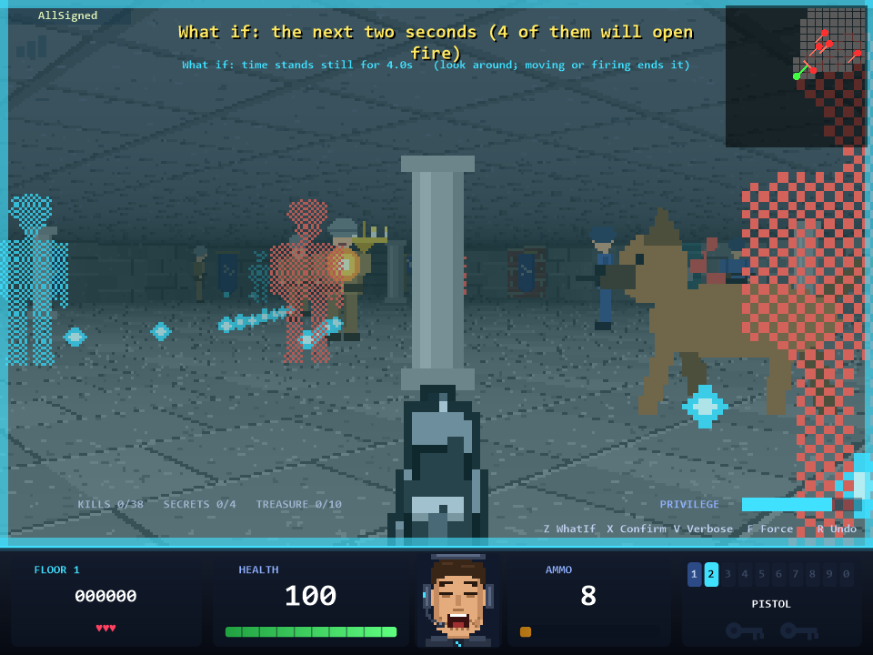 The WhatIf ability reveals ghost predictions of enemy movement