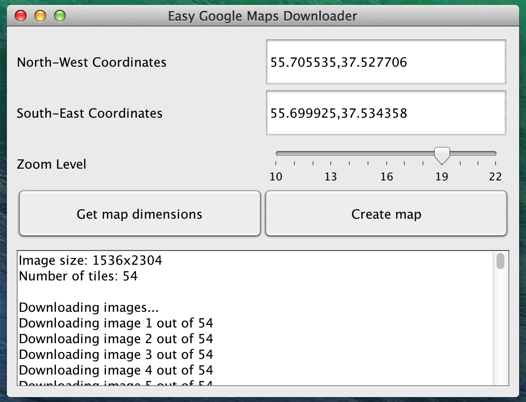 Googlemapsdownloader   Interface 