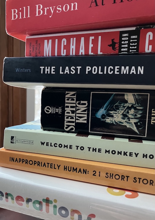 Photo of a stack of books