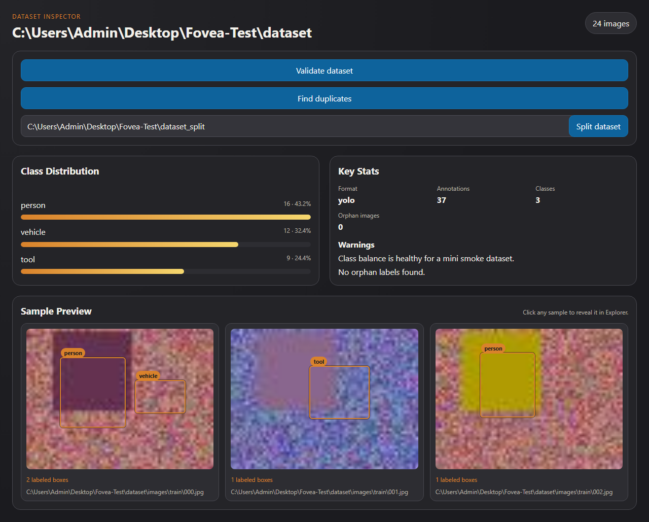 Fovux Dataset Inspector