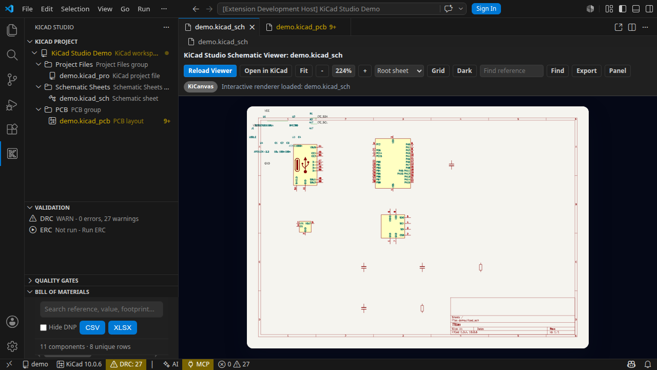 KiCad Studio Bill of Materials