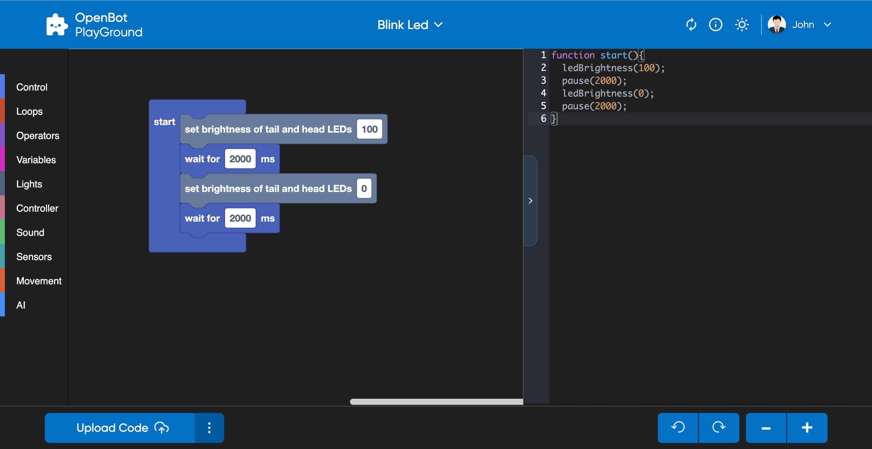 Playground code editor