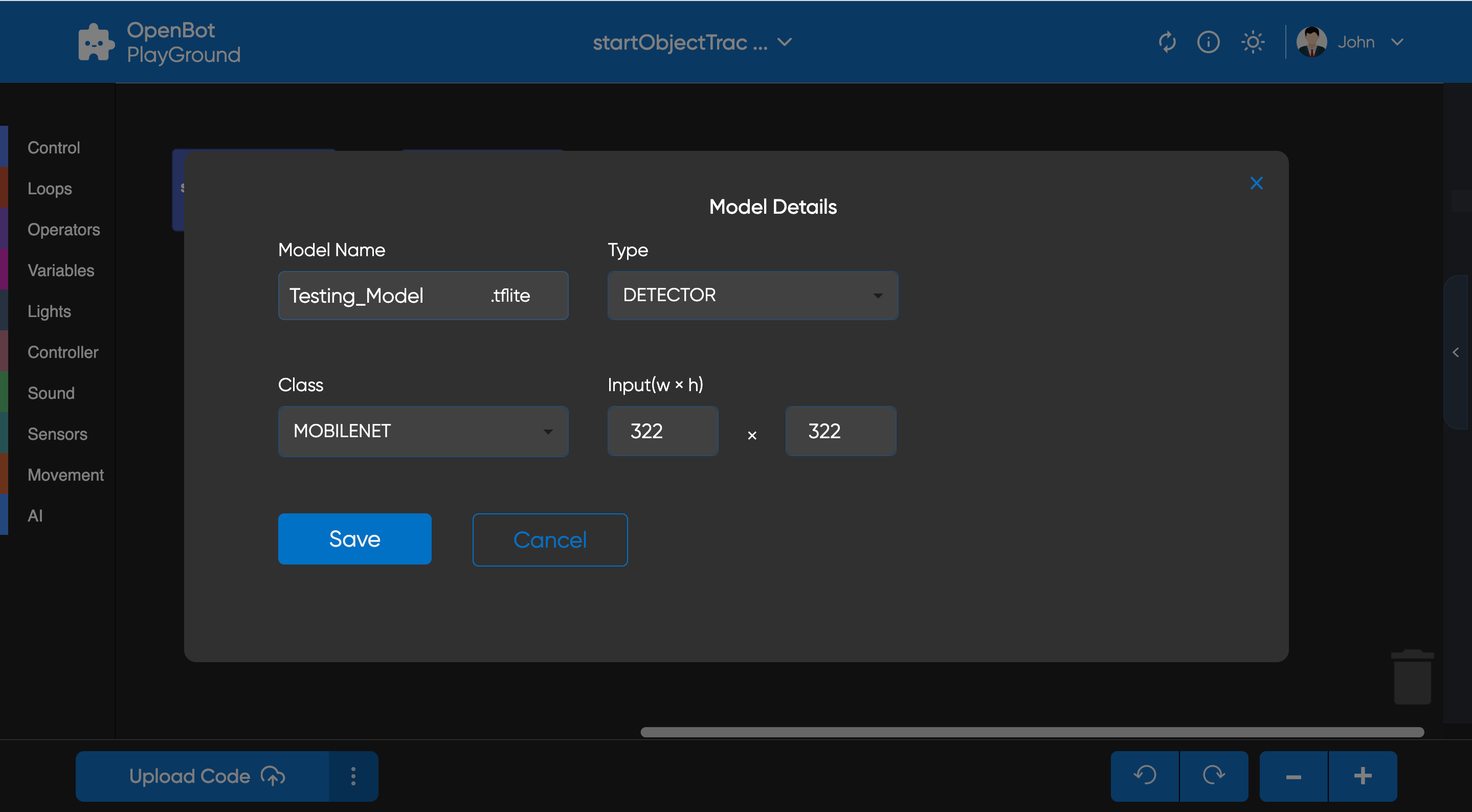 Playground code editor
