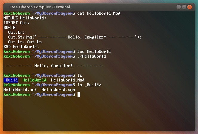 Oberon Compiler screenshot