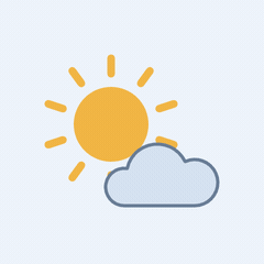 Rays turn slowly while a cloud drifts across the sun and back.