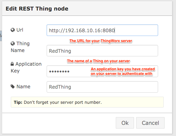 The configuration for the RedThing node.