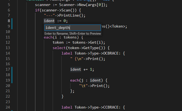 Variable and method renaming