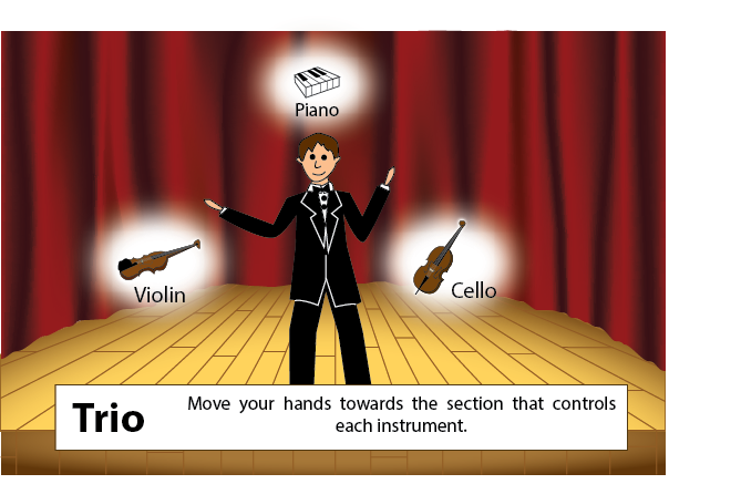 Where to place your hands if you choose to conduct the Trio