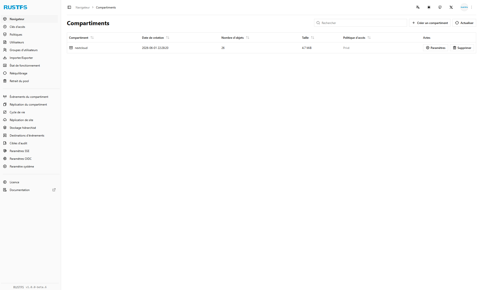RustFS Console — Azure NXT Maxscale