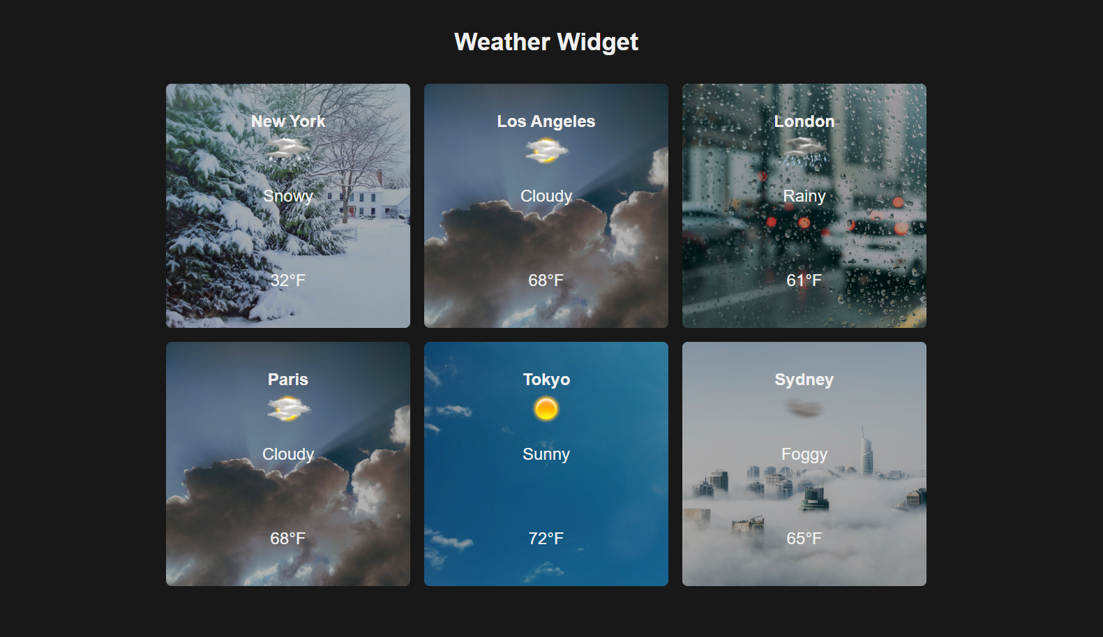 Weather Widget App - Desktop View