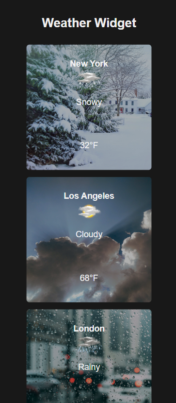 Weather Widget App - Mobile View