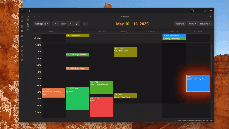Prisma Calendar Preview