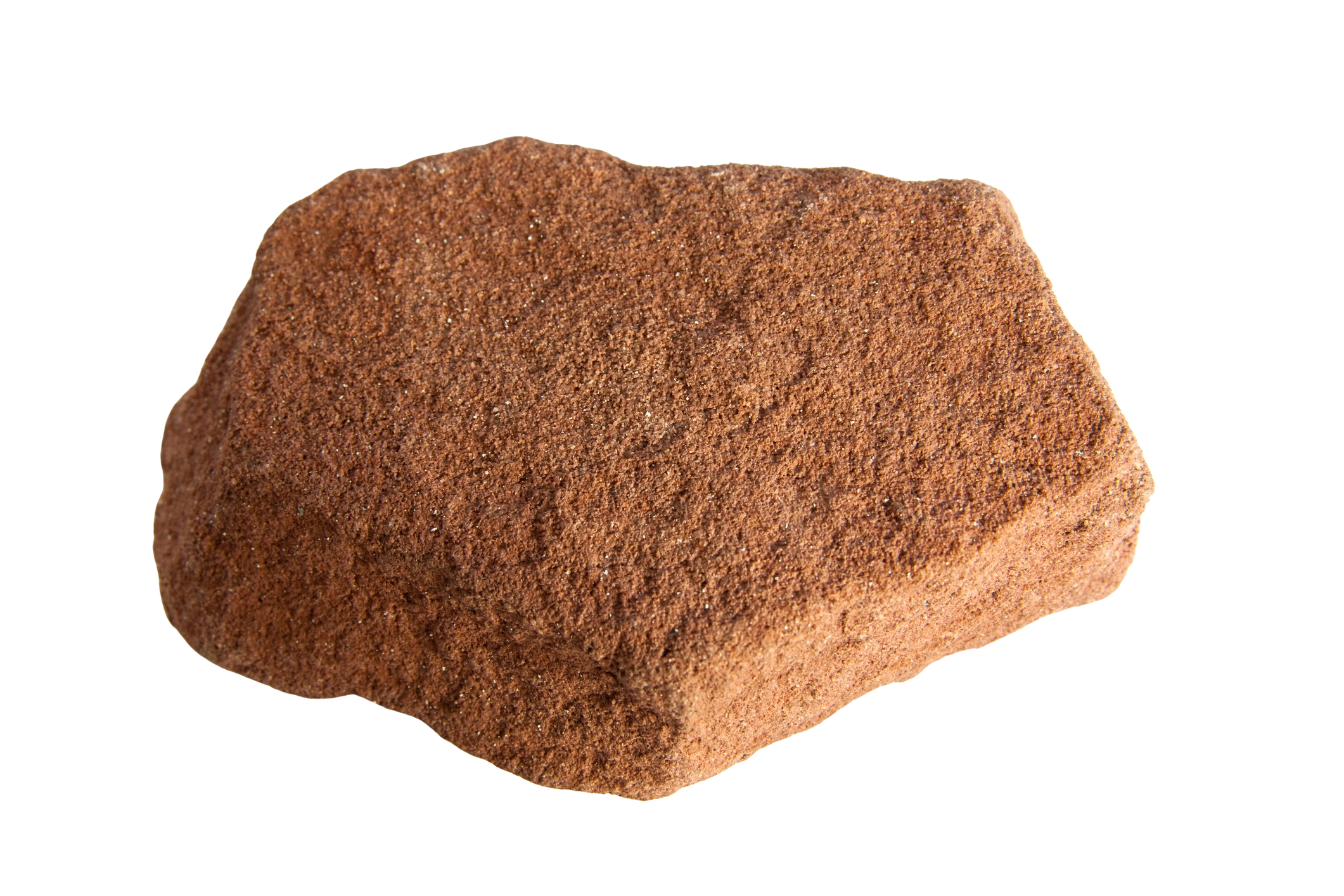A weathered block of sandstone, the project logo