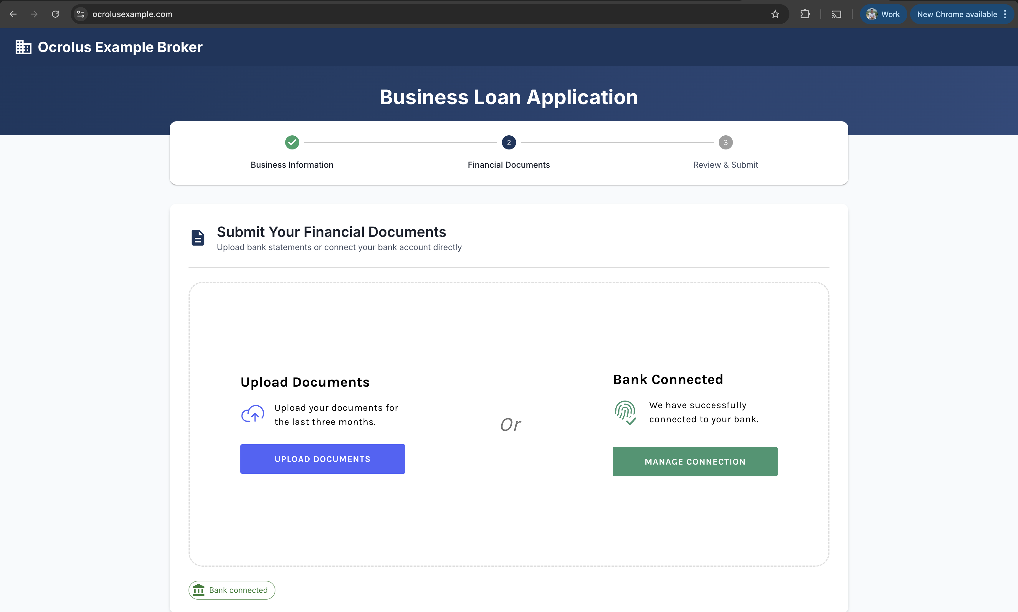 Bank Account Connected