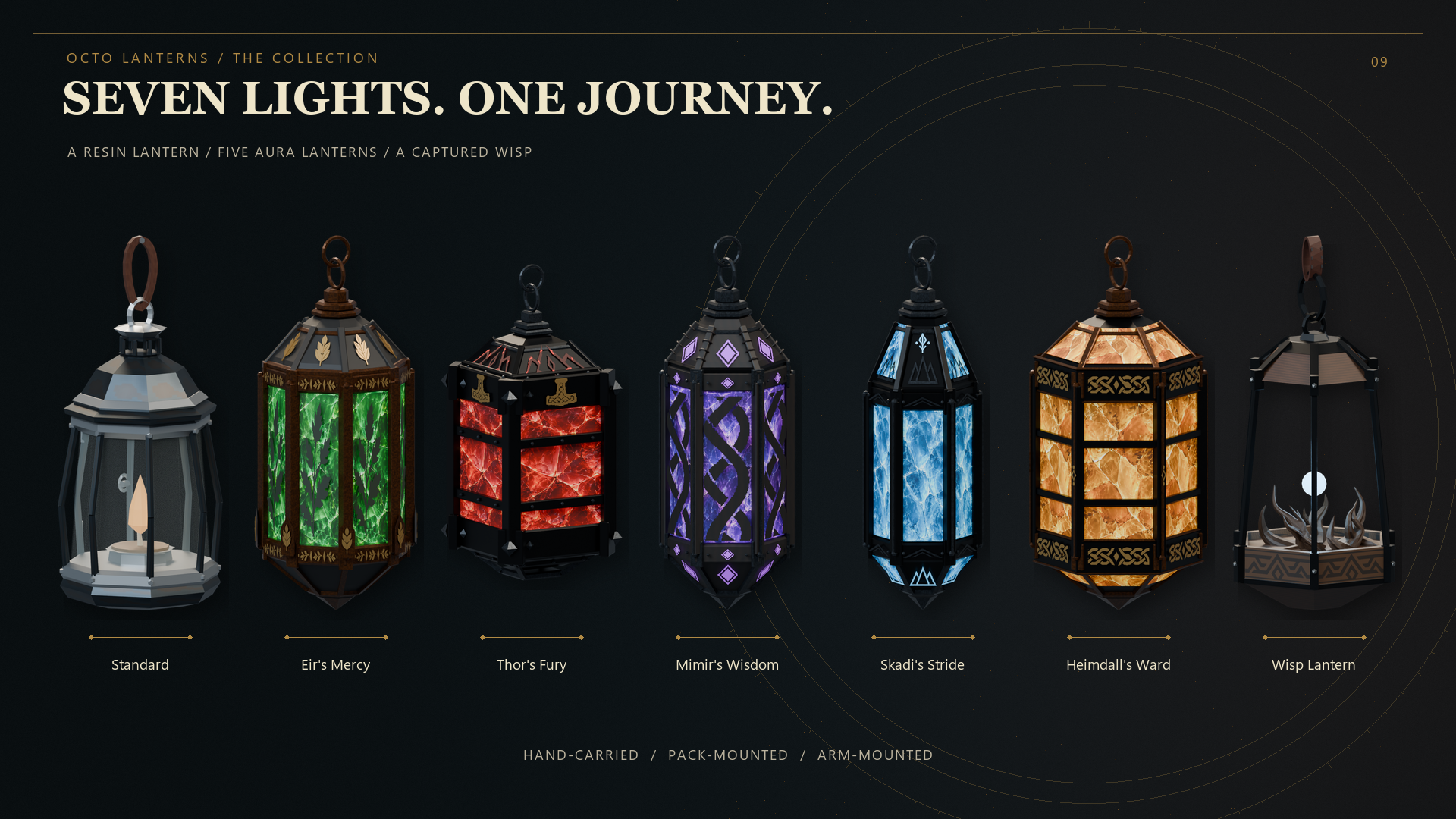 The seven OctoPack lanterns
