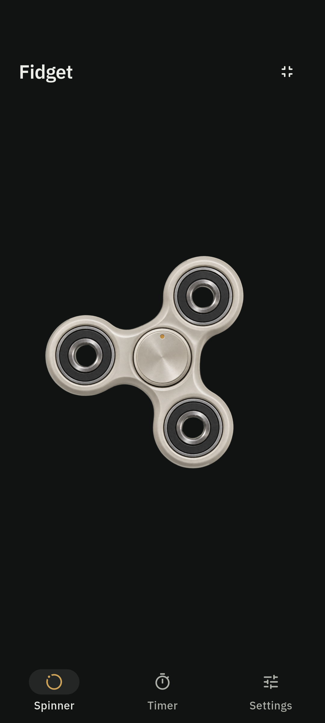 Fidget Toys spinner in dark mode