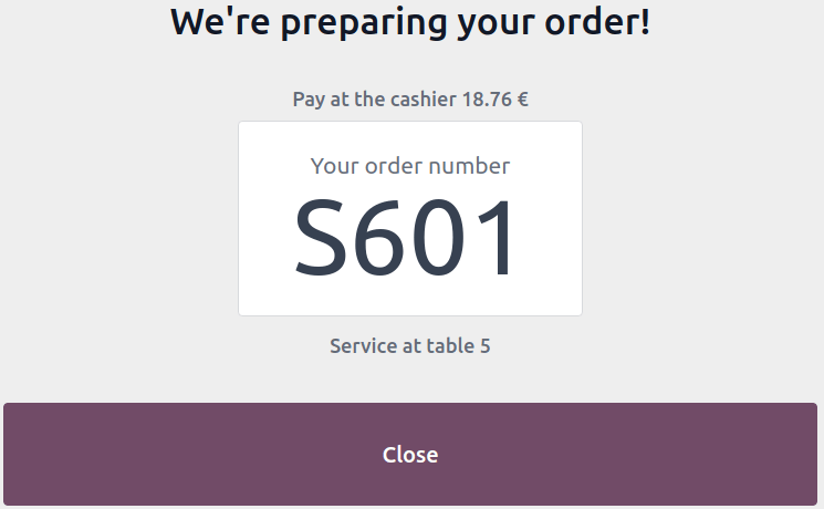 Odoo POS self-service kiosk order screen