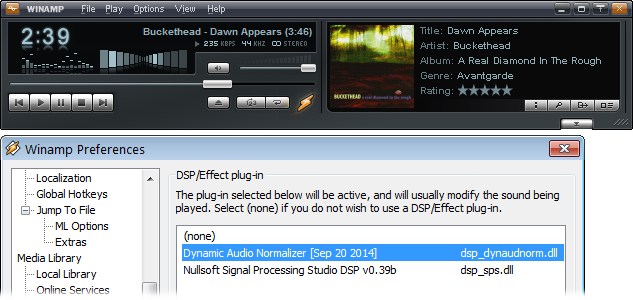 The Winamp DSP/Effect plug-in (Winamp is Copyright © 1997-2013 Nullsoft, Inc)