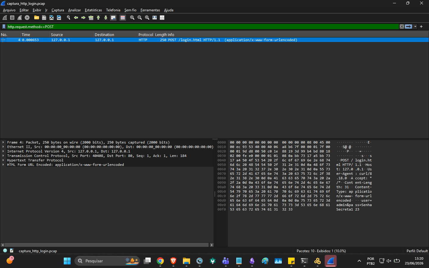 Wireshark HTTP POST