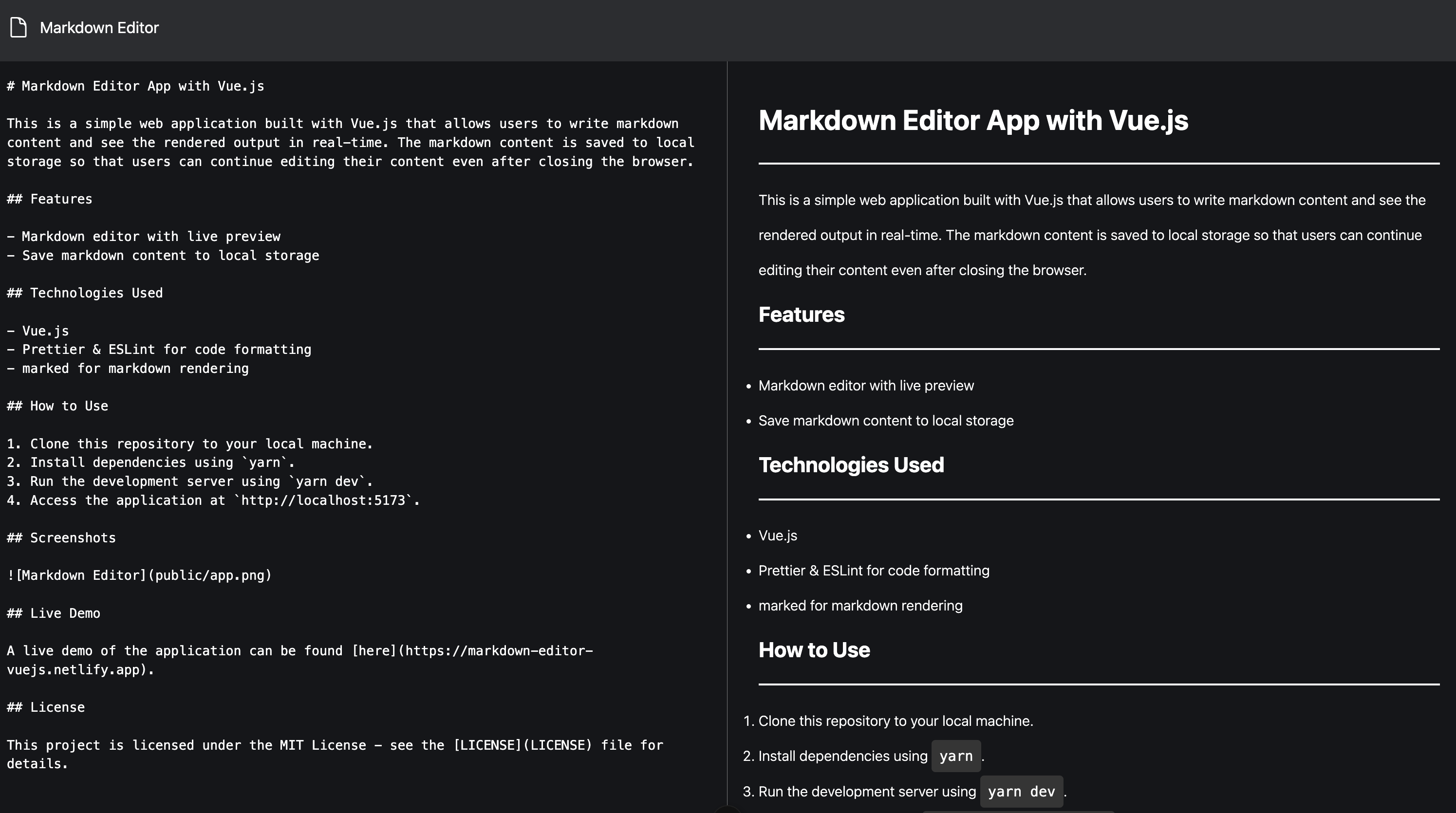 Markdown Editor