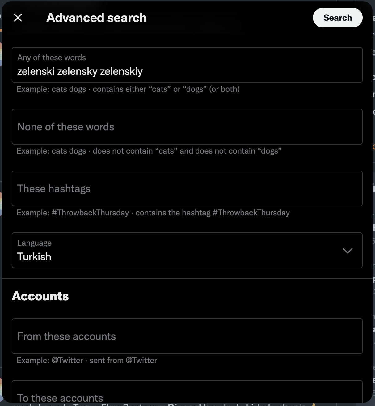 Twitter Advanced Search