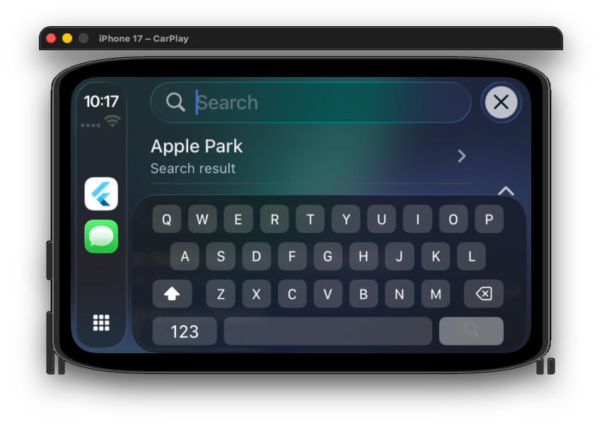 Flutter CarPlay Search Template