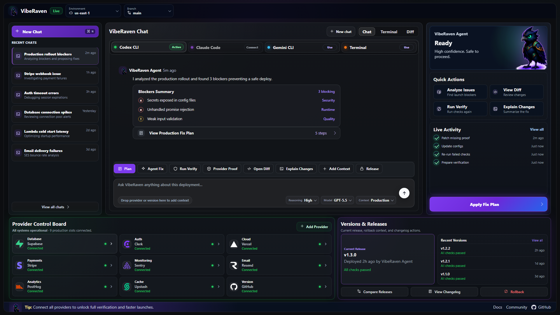 VibeRaven Project Mission Control localhost UI