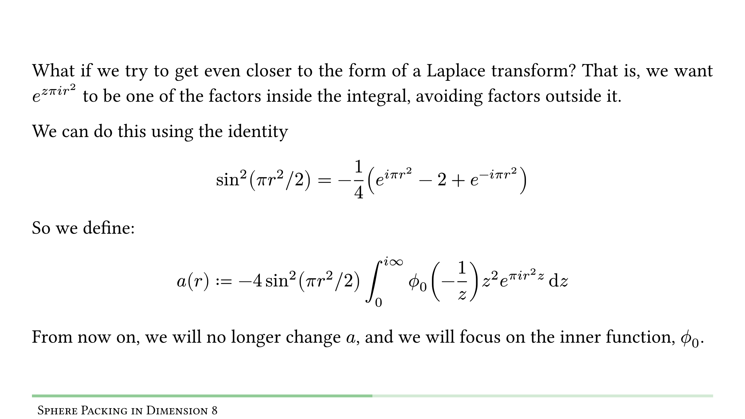 A step towards the Laplace transform