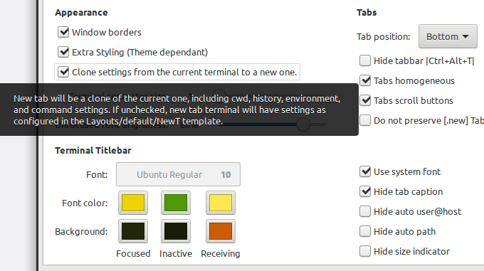 New features to be configured in Preferences.General