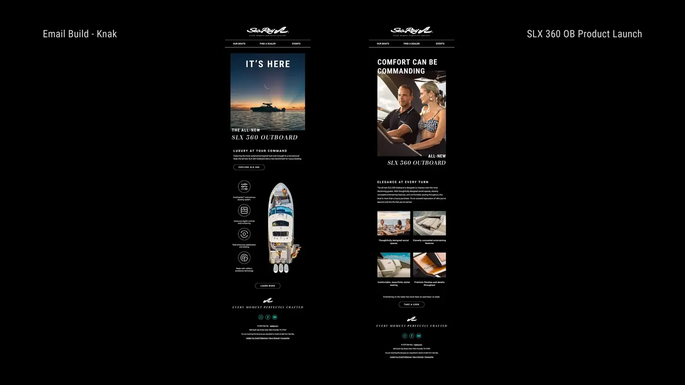 Knak email — responsive launch communication